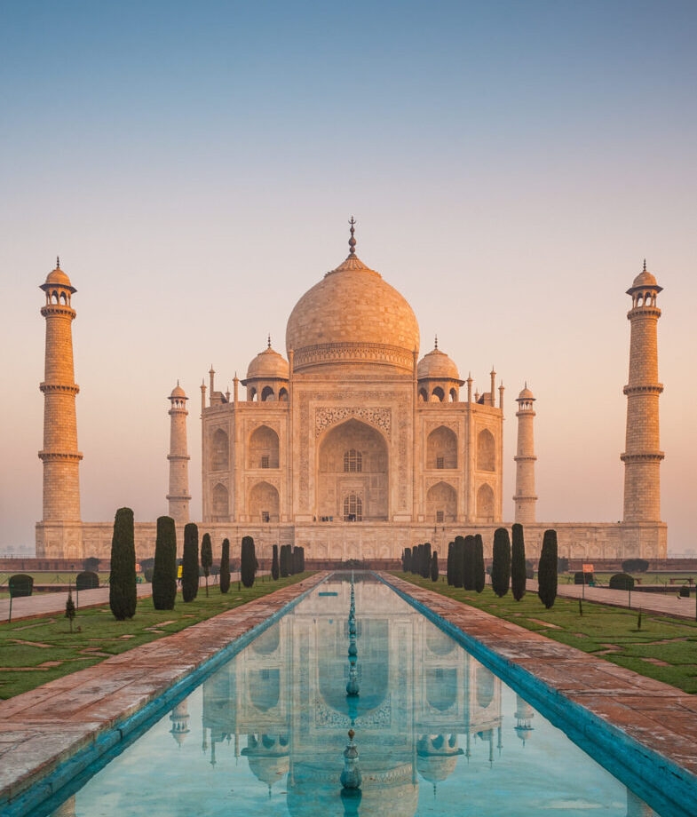 The Tal Mahal at dawn in India, the Scottish Highlands in autumn