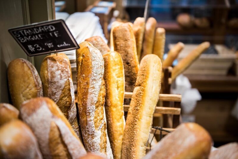 Freshly baked baguettes in Paris