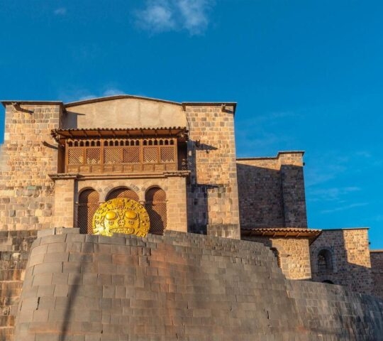 The Temple of the Sun in Cusco with a golden disk on the wall