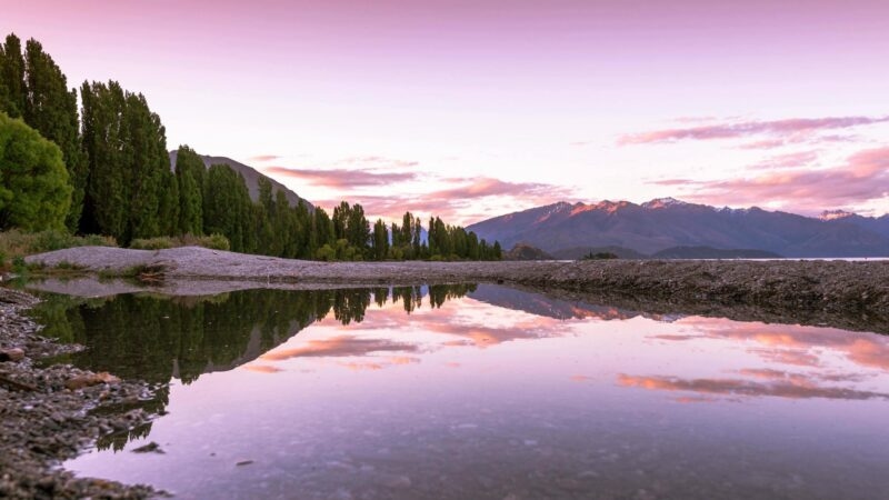 Lake Tekapo during sunset New Zealand wellness tour