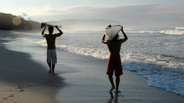 Surfers at Florblanca, Nicoya Peninsula, Costa Rica