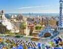 Colourful Gaudi architecture at Park Güell in Barcelona, Spain