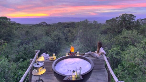 Honeymoon hot tub, The Highlands Ngorongoro, Tanzania
