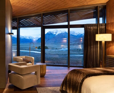 Bedroom at the Lindis hotel, New Zealand