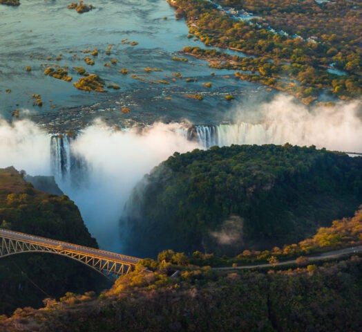 Aerial view of Victoria Falls