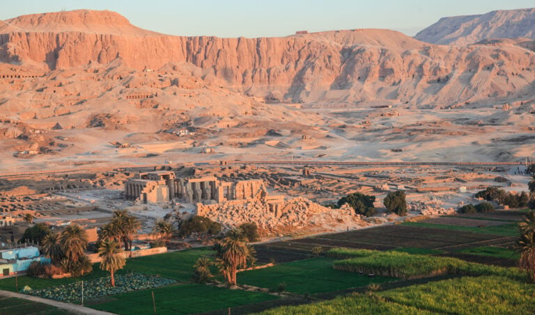 Aerial view of Valley of the Kings in Luxor, Egypt