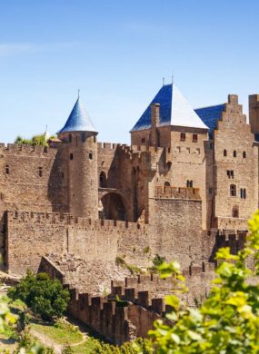 Beautiful view of Carcassonne citadel in France