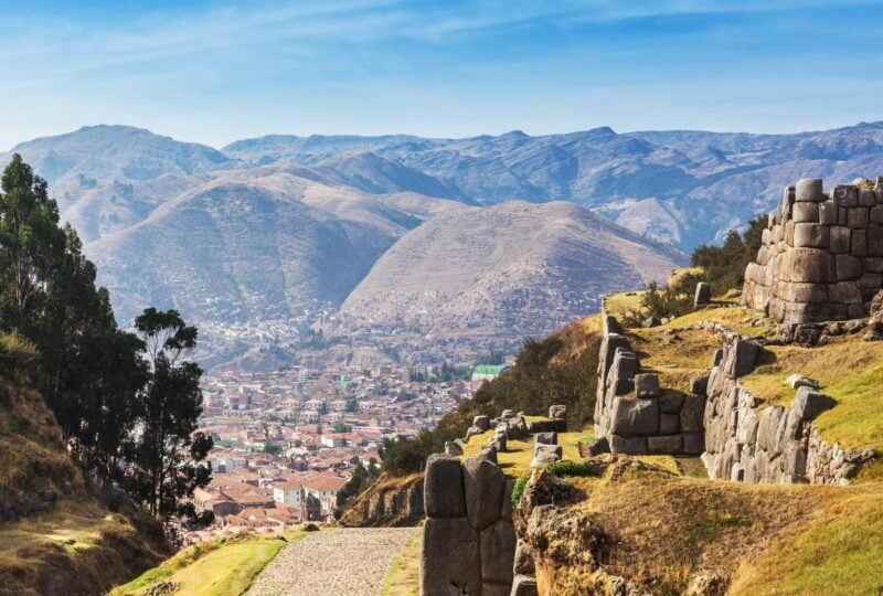 Ruins of an ancient Inca stronghold near Cusco, Peru