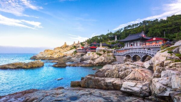 Busan landscape at Haedong Yonggungsa Temple in Busan, South Korea.