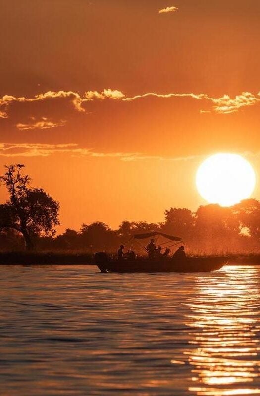 Sunset boat cruise on the chobe river