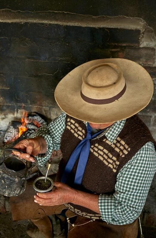 Mate in a traditional calabash gourd