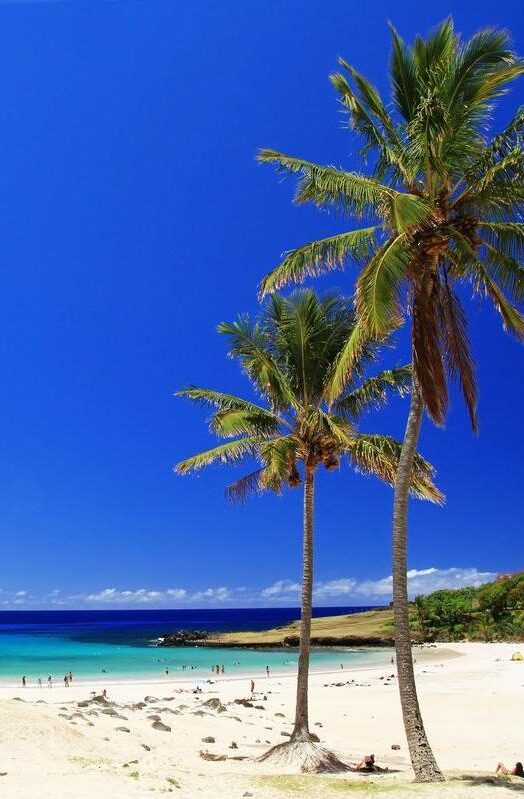 Anakena beach in Easter island