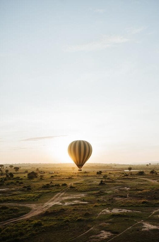 A hot air balloon at Wilderness Usawa Serengeti