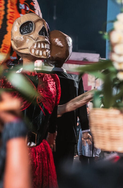 Street parade in Oaxaca for Dia de los Muertos celebration