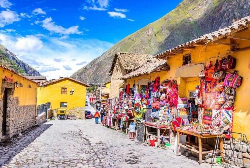 Crafts on sale in Ollantaytambo, Peru