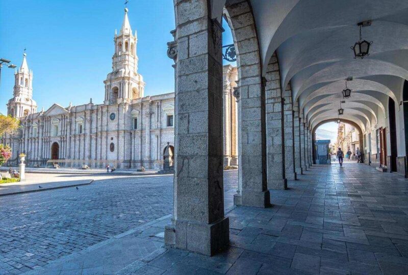 Arequipa cathedral in Plaza de Armas