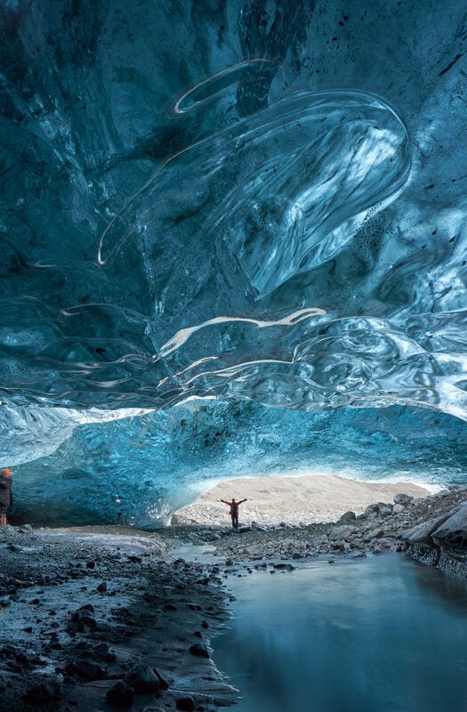 Ice Cave in Breiðármerkurjökull outlet glacier, Vatnajökull National Park