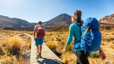 New Zealand Hiking at Tongariro National Park by Mount Ngauruhoe