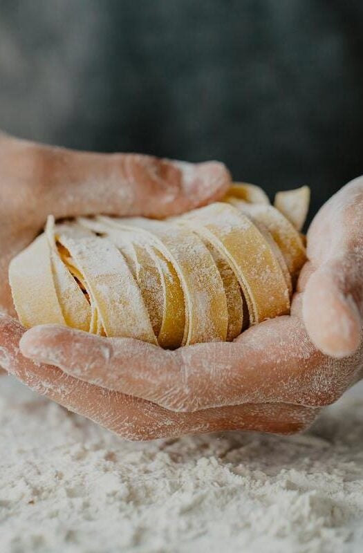 Chef making traditional italian homemade pasta