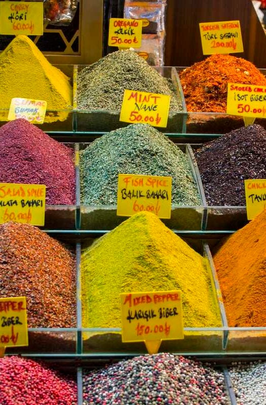 Inside the Spice Bazaar in Istanbul, Turkey