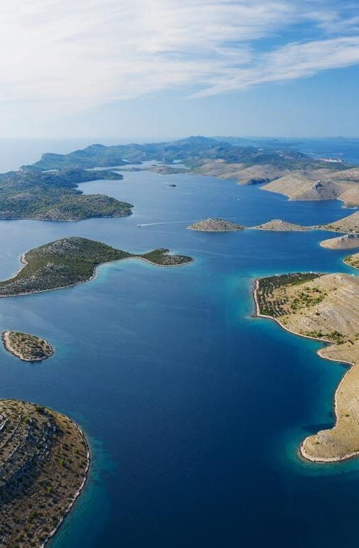 Aerial view of Kornati national park, Croatia