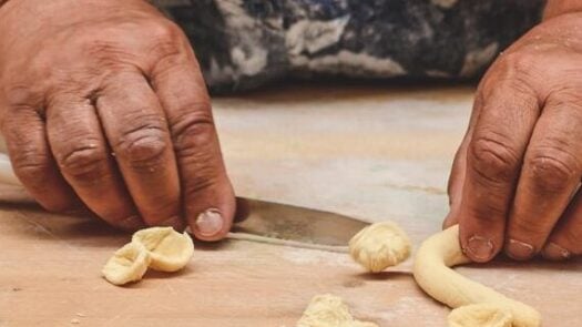 A traditional orecchiette pasta making class in Puglia