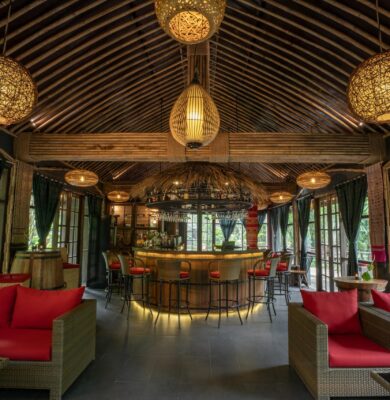 The bar at Nam Kat Yorla Pa resort in Laos