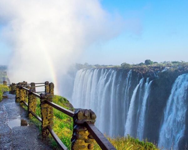 A viewing point at Victoria Falls, Zimbabwe