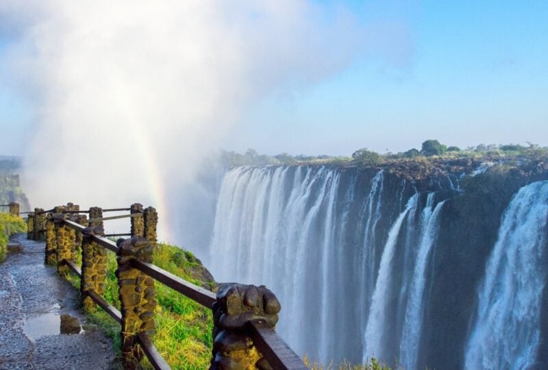 A viewing point at Victoria Falls, Zimbabwe