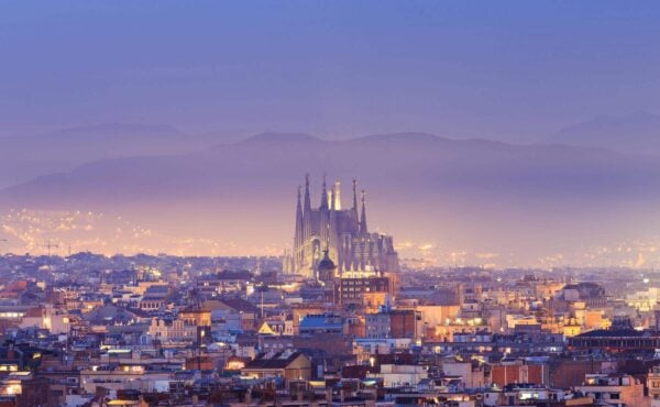 A twilight view over Barcelona