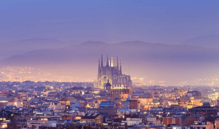 A twilight view over Barcelona