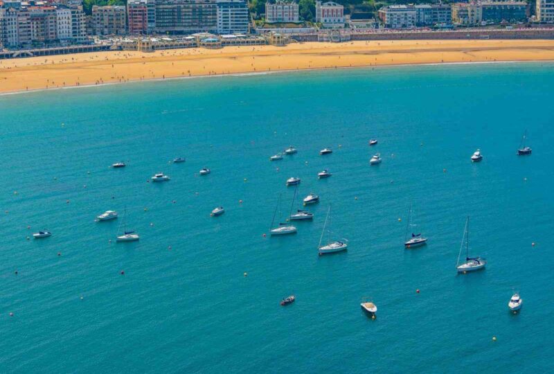 Boats mooring in the Spanish port of San Sebastian