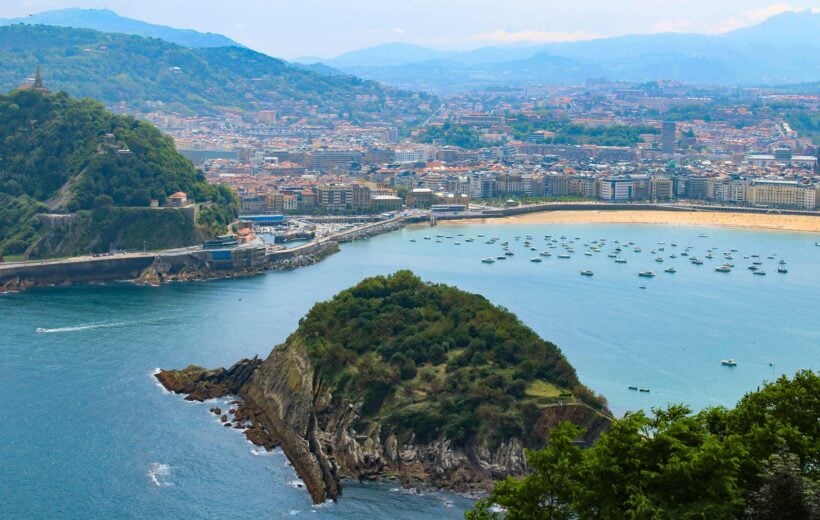 Panoramic view of the city of San Sebastian in Spain