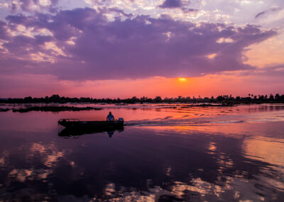 A sunset cruise on the Zambezi river