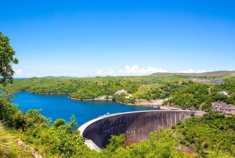 The dam at Lake Kariba in Zimbabwe