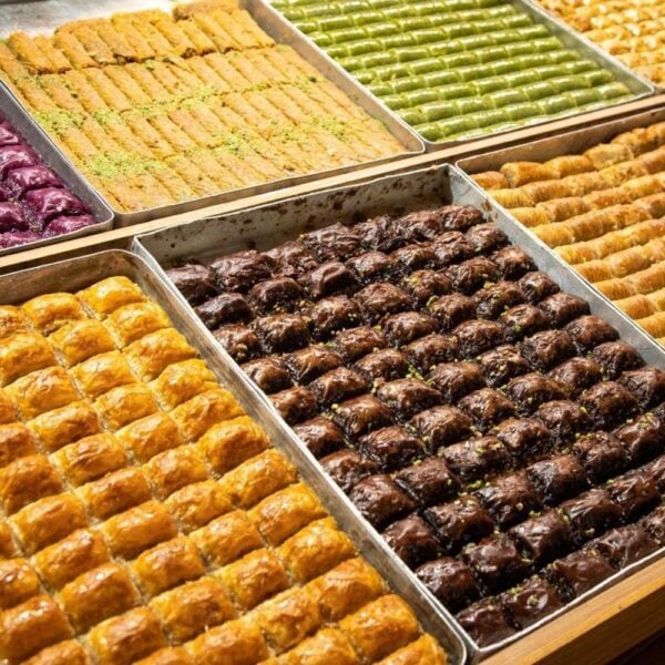 Baklava on market stall