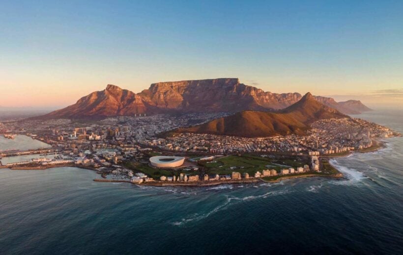 An aerial view of Cape Town in South Africa