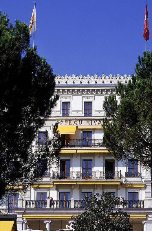 The facade of Beau-Rivage Palace, Switzerland