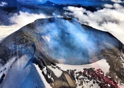 A view of the Villarica volcano caldera