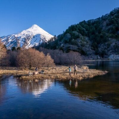 Villarica volcano with a lake at &Beyond Vira Vira in Chile