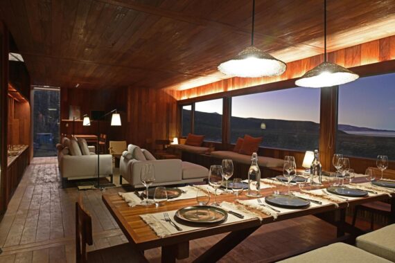 A dining room in Chituca Lodge in Bolivia