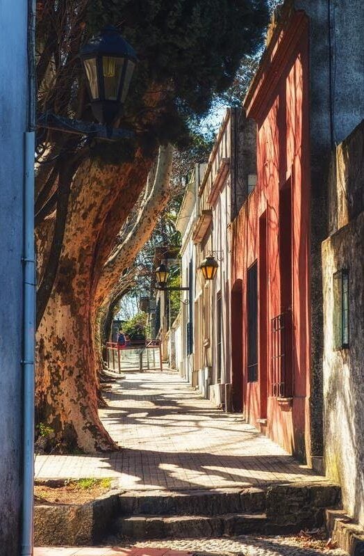 A quiet old paved street in Colonia del Sacramento, Uruguay