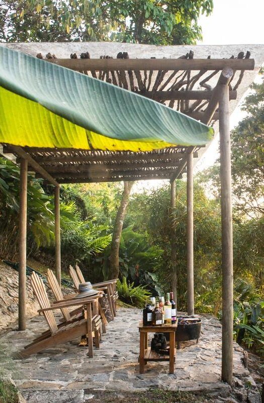 An outdoor terrace at Casa Oropéndola, Colombia