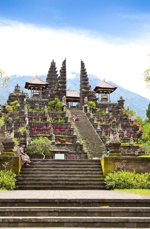 The stairs leading to Besakih Temple in Bali