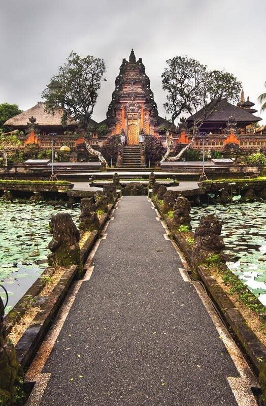 Lotus pond at Saraswati Temple in Bali