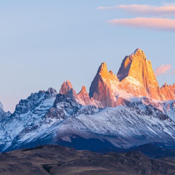 Sunrise over Mount Fitz Roy, near El Chalten in Argentina