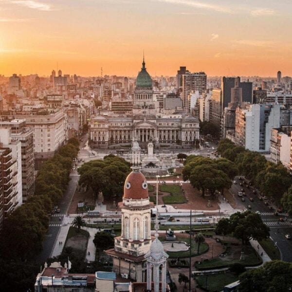 Sunset over Buenos Aires in Argentina