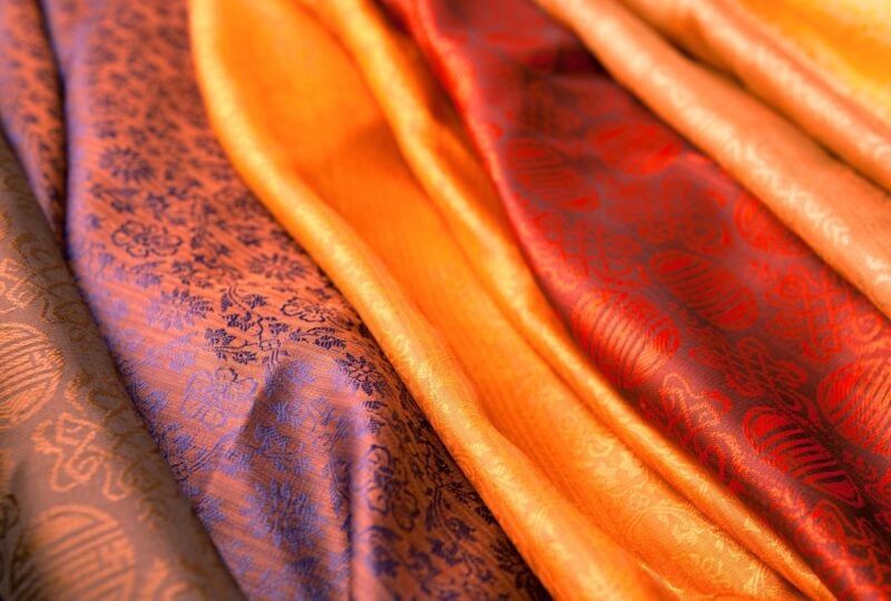 Colourful fabric in India