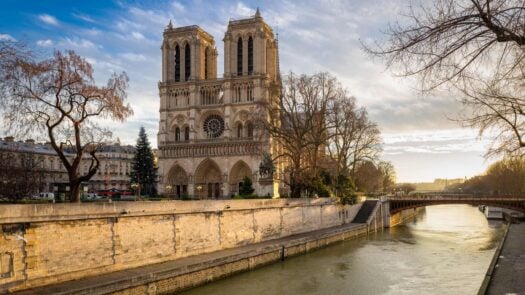 Notre Dame de Paris Cathedral on Ile de la Cite.