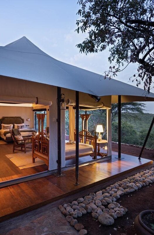 A tented suite at Cottars 1920s safari camp in Kenya